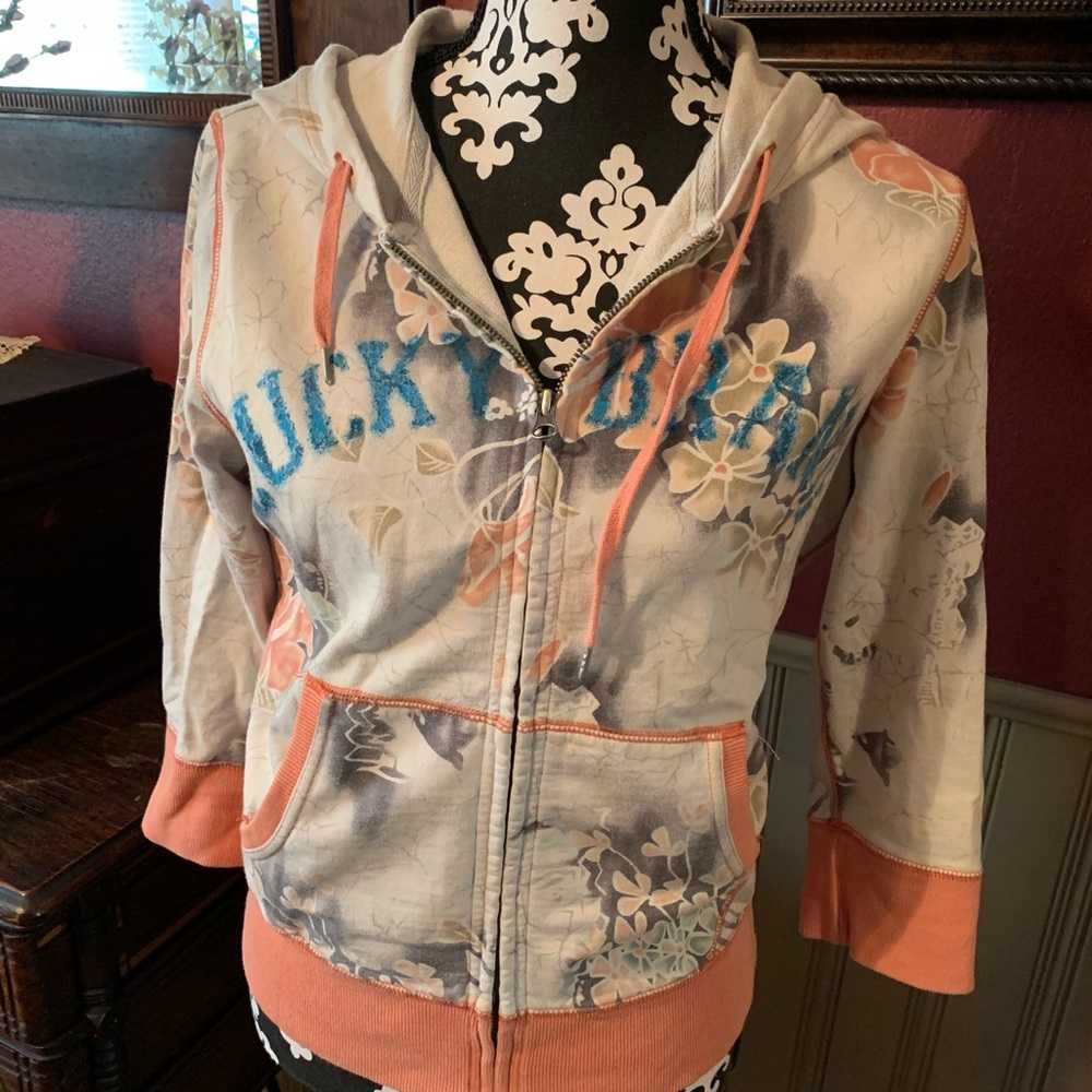 3/4 length sleeve Lucky brand hoodie
